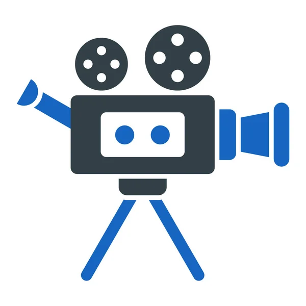Icon Vektor Für Filmkameras Videofilm Schild Isolierte Kontursymboldarstellung — Stockvektor