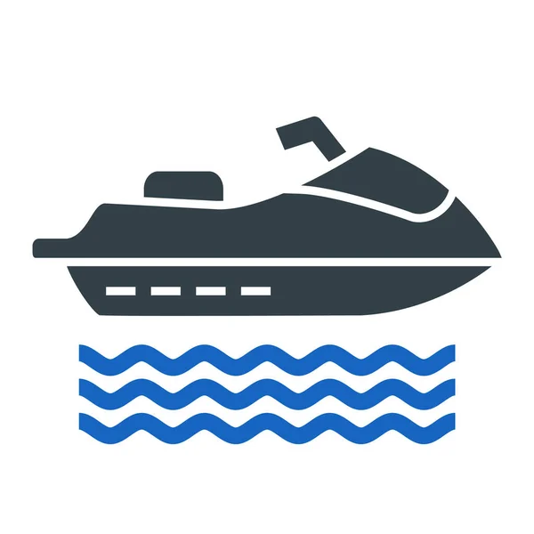 Cruise Liner Icon Flat Style Isolated White Background Vector Illustration — Vector de stock