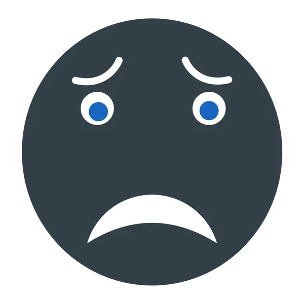 Gråtande Ansikte Emoticon Vektor Illustration — Stock vektor