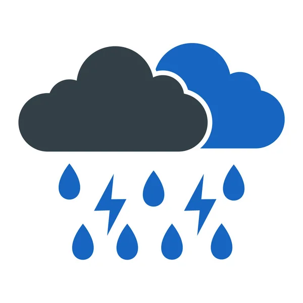 Rain Clouds Icon Flat Illustration Weather Vector Cloud Isolated White — Image vectorielle