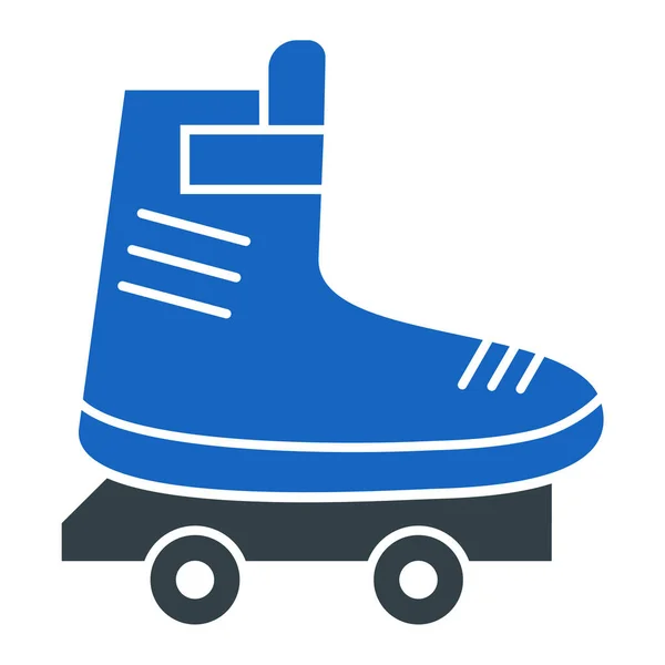 Roller Skates Icon Outline Sport Shoe Vector Illustration Pictogram White — Archivo Imágenes Vectoriales