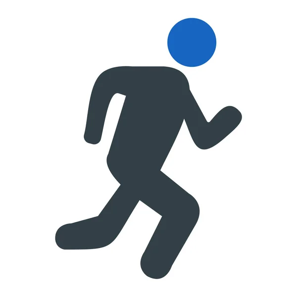 Hombre Corriendo Icono Símbolo Deportivo Ilustración Vectorial — Vector de stock
