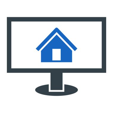 ev bilgisayar simgesi vektör illüstrasyonunda