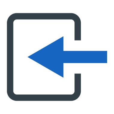 Sola vektör simgesine dön. biçim düz sembol, beyaz renk, yuvarlak açılar, kahverengi arkaplan