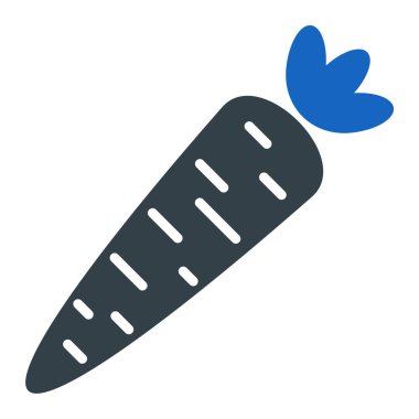 Havuç ikonu. Web için turp vektör simgelerinin düz çizimi