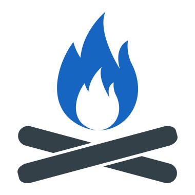 Kamp ateşi ikonu. Beyaz arkaplanda izole edilmiş web tasarımı için şenlik ateşi vektör simgelerinin izometriği