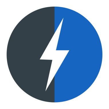 Elektrik vektör simgesi. biçim düz sembol, mor renk, yuvarlak açılar, beyaz arkaplan