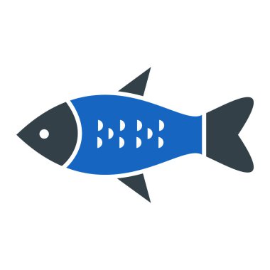 Balık ikonu. Web için deniz yaşam vektör simgelerinin basit bir gösterimi