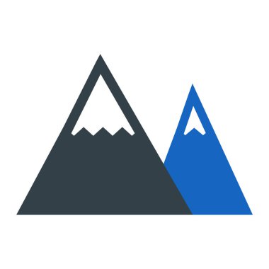 Dağ simgesi vektörü web ve mobil uygulama tasarımınız için beyaz arkaplanda izole edildi, dağ logosu kavramı