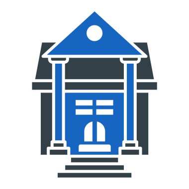 Web ve mobil uygulama tasarımınız için beyaz arkaplanda izole edilmiş ikon vektörü oluşturma, okul logosu kavramı