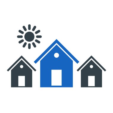 evler ikon vektör illüstrasyonu