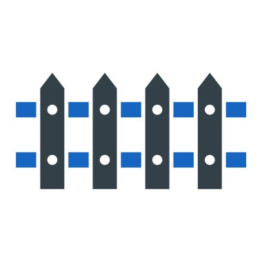 Çit simgesi. Çiftliğin vektör illüstrasyonu