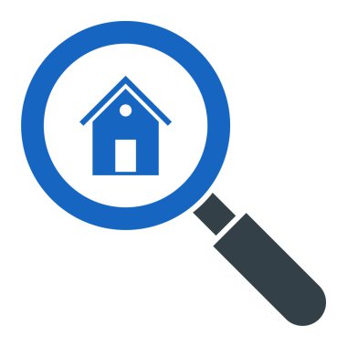 Büyüteç simgesini. Düz tasarım stili.