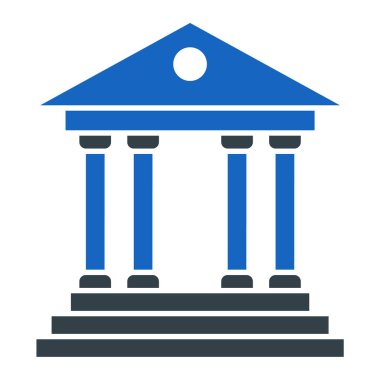 Banka binası ikonu. düz tasarım biçimi.