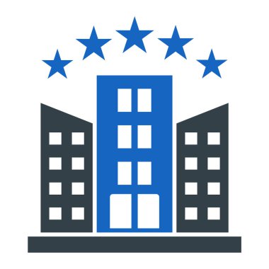 Otelde. Web simgesi basit illüstrasyon