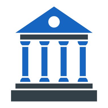 Banka binası ikonu. düz tasarım biçimi.