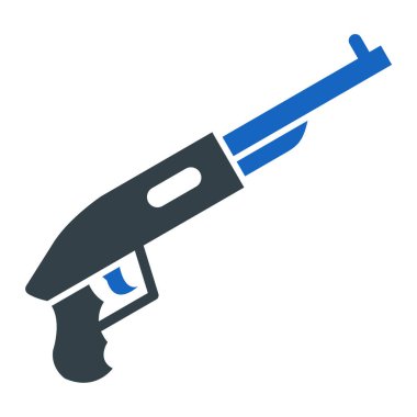 Silah ikonu. Ağ için askeri tüfek vektör simgelerinin basit çizimi