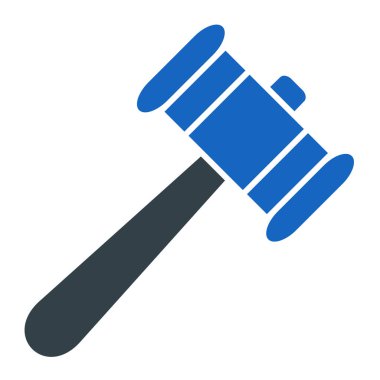 Çekiç simgesi vektörü web ve mobil uygulama tasarımı için beyaz arkaplanda izole edilmiş, açık artırma logosu konsepti