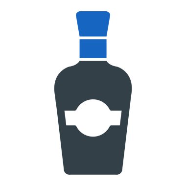 Şarap şişesi ikonu. Web için alkollü içecek vektör simgelerinin basit bir çizimi