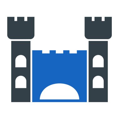 Beyaz arkaplanda basit bir şekilde izole edilmiş kale simgesi