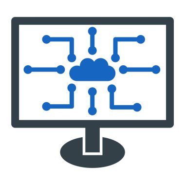 ağ ve mobil uygulama tasarımınız için beyaz arkaplanda izole edilmiş ağ simgesi vektörü, bilgisayar logosu kavramı