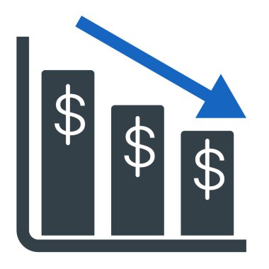 finansal rapor vektör simgesi. biçim çift renkli düz sembol, yoğun kırmızı ve siyah renkler, yuvarlak açılar,
