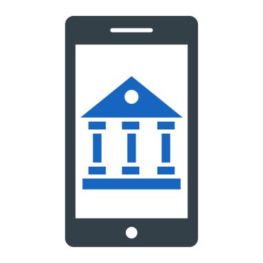 mobil bankacılık simgesi, vektör illüstrasyonu