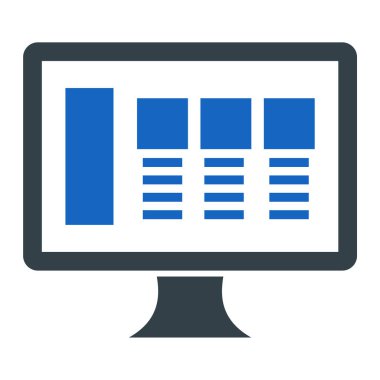 Bilgisayar monitörü simgesi. düz tasarım biçimi 