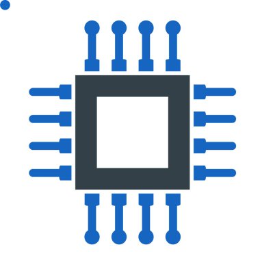 Cpu simge vektör illüstrasyonu
