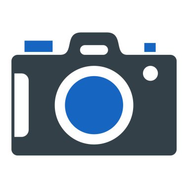 Kamera simgesi. Web için fotoğraf makinesi vektör simgelerinin basit çizimi