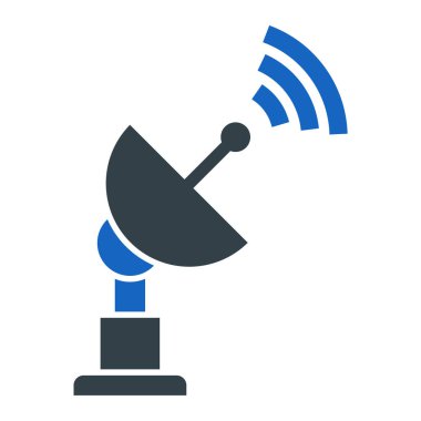 uydu anten simgesi. Düz renk tasarımı. vektör illüstrasyonu.