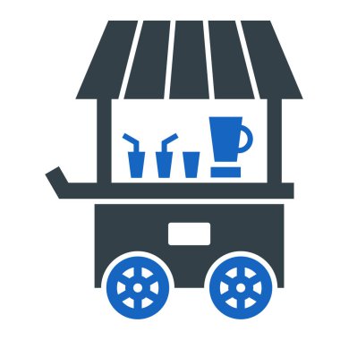 Alışveriş arabası ikonu. ağ için fast food vektör simgelerinin karikatür çizimi