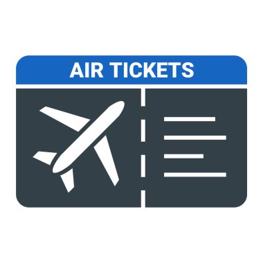 Uçak bileti ikonu. İnternet için pasaport biletleri vektör simgelerinin düz çizimi