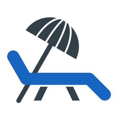 Plaj sandalyesi ikonu. vektör illüstrasyonu