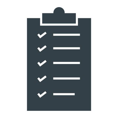 Kontrol listesi simgesi. Web için basit pano vektör simgeleri çizimi