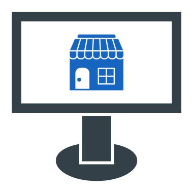 Dükkan. Web simgesi basit illüstrasyon