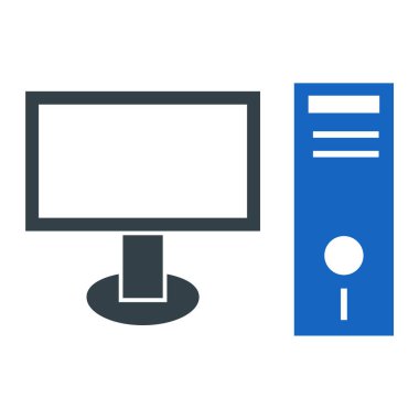 Bilgisayar monitörü simgesi. vektör illüstrasyonu