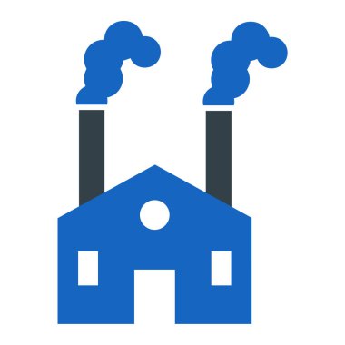 Fabrika binası ikon vektör illüstrasyonu