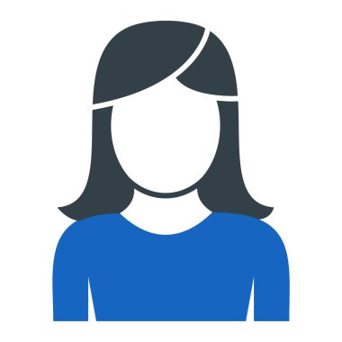 Kadın avatar ikonu. Beyaz arkaplanda izole edilmiş web tasarımı için kadın vektör simgelerinin basit çizimi