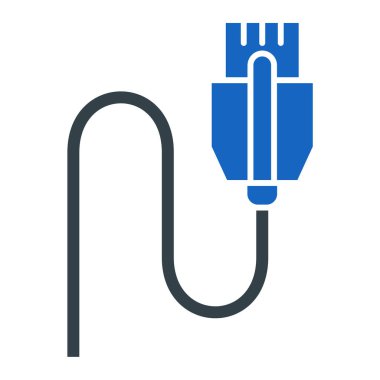 usb kablo simgesi vektörü. İnce çizgi işareti. izole edilmiş sınır sembolü çizimi