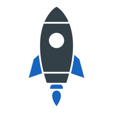 Roket ikonu. Düz dizayn. vektör illüstrasyonu.