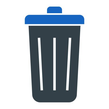 Çöp kutusu simgesi. Beyaz arkaplanda izole edilmiş web tasarımı için geri dönüşüm kutusu vektör simgelerinin basit çizimi