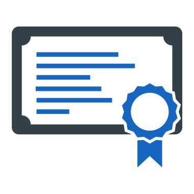 Sertifika. Web simgesi basit illüstrasyon