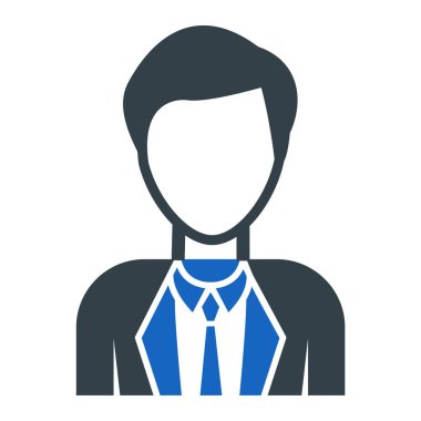 İş adamı avatar ikonu. Kişinin kullanıcı mesleği ve insanların teması. Yalnız tasarım. vektör illüstrasyonu