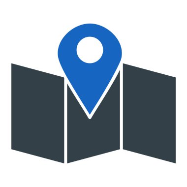 Harita iğne simgesi. konum belirleyici sembol. düz tasarım biçimi.