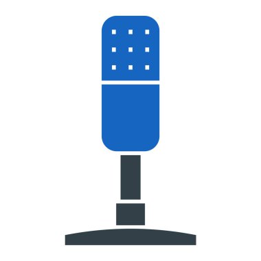 Mikrofon. Web simgesi basit illüstrasyon