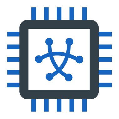 işlemci çipi vektör simgesi. Basit resimleme