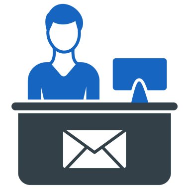 Zarflı işadamı, posta, iş, çevrimiçi, destek, çalışan, kişi, yönetici, gönder,