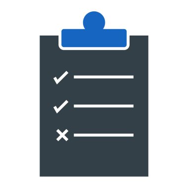 Kontrol listesi simgesi, vektör illüstrasyonu