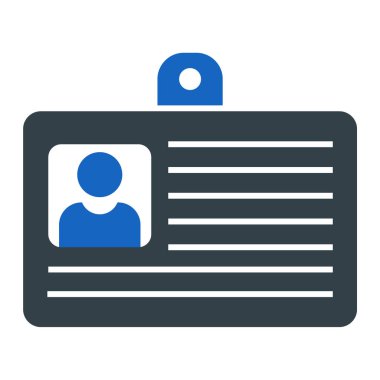 Kimlik kartı simgesi. düz tasarım biçimi